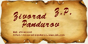 Živorad Pandurov vizit kartica